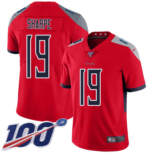 Tennessee Titans Limited Red Men Tajae Sharpe Jersey NFL Football 19 100th Season Inverted Legend